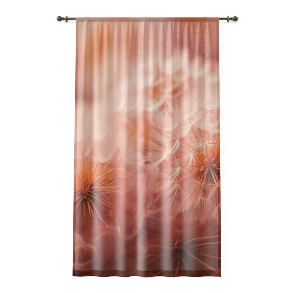 Lovely Fuzzy Fluff in Peach 02 - Left Side Sheer Window Curtain (1 Piece)