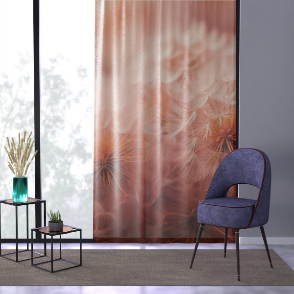 Lovely Fuzzy Fluff in Peach 02 - Left Side Sheer Window Curtain (1 Piece) - Image 3