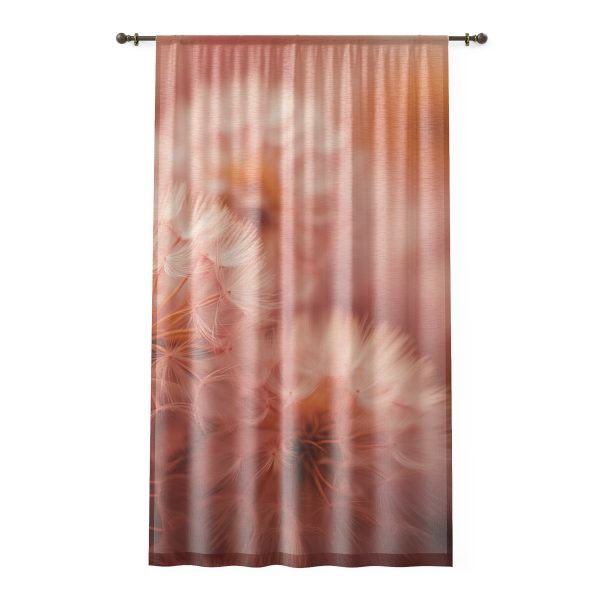 Lovely Fuzzy Fluff in Peach 02 - Right Side Sheer Window Curtain (1 Piece)