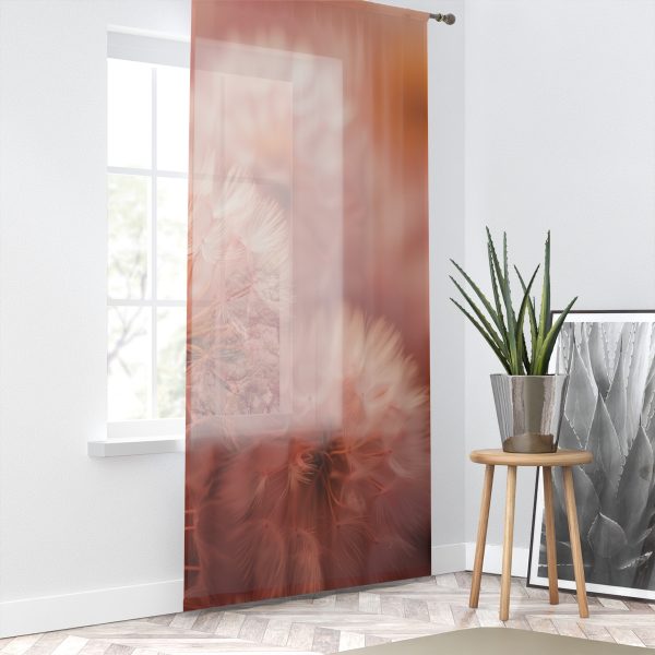 Lovely Fuzzy Fluff in Peach 02 - Right Side Sheer Window Curtain (1 Piece) - Image 2