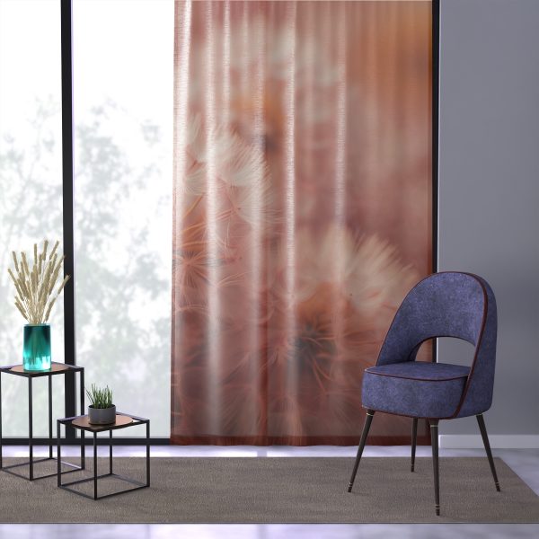 Lovely Fuzzy Fluff in Peach 02 - Right Side Sheer Window Curtain (1 Piece) - Image 3