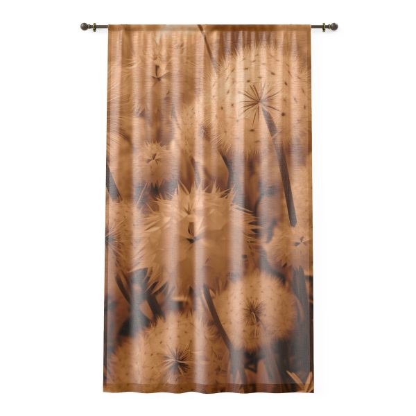 Dandelion Dream in Sunkissed Peach - Single Panel Sheer Window Curtain (1 Piece)