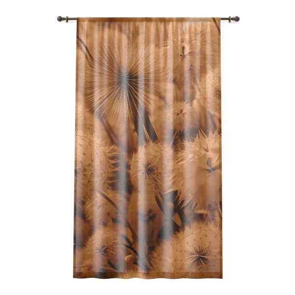 Dandelion Dream in Sunkissed Peach - Left Side Sheer Window Curtain (1 Piece)