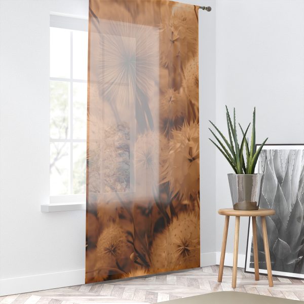 Dandelion Dream in Sunkissed Peach - Left Side Sheer Window Curtain (1 Piece) - Image 2