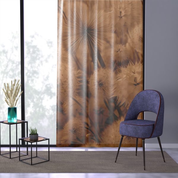 Dandelion Dream in Sunkissed Peach - Left Side Sheer Window Curtain (1 Piece) - Image 3