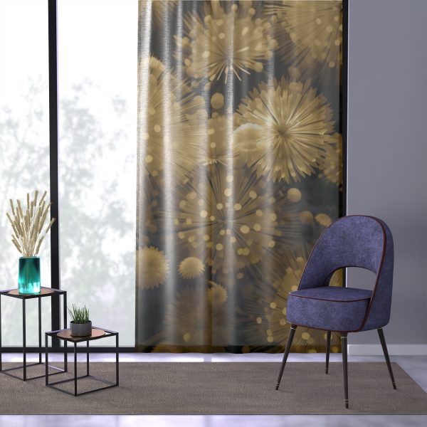 Fine and Dandy Motif in Sauterne Tone - Right Side Sheer Window Curtain (1 Piece) - Image 3