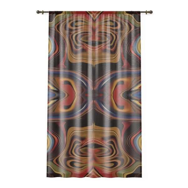 Lipnotic Kaleidoscope Background 01 - Single Panel Sheer Window Curtain (1 Piece)