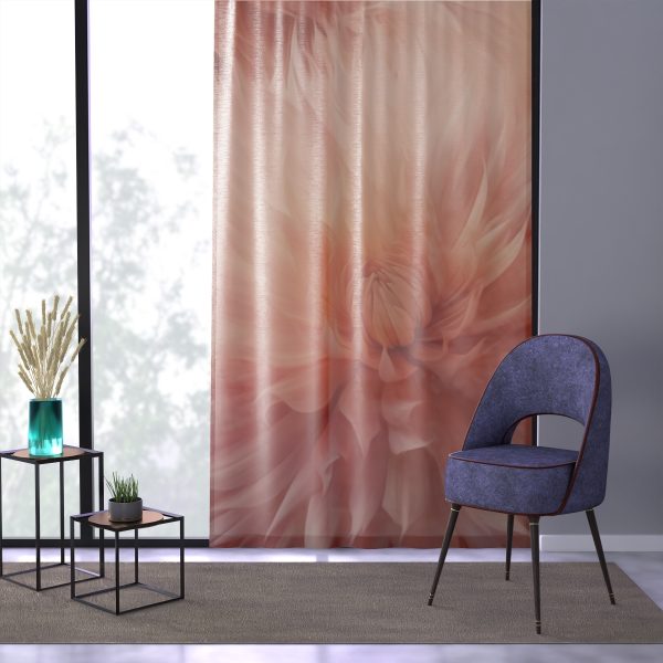 Lovely Fuzzy Buds in Peach 01 - Left Side Sheer Window Curtain (1 Piece) - Image 3