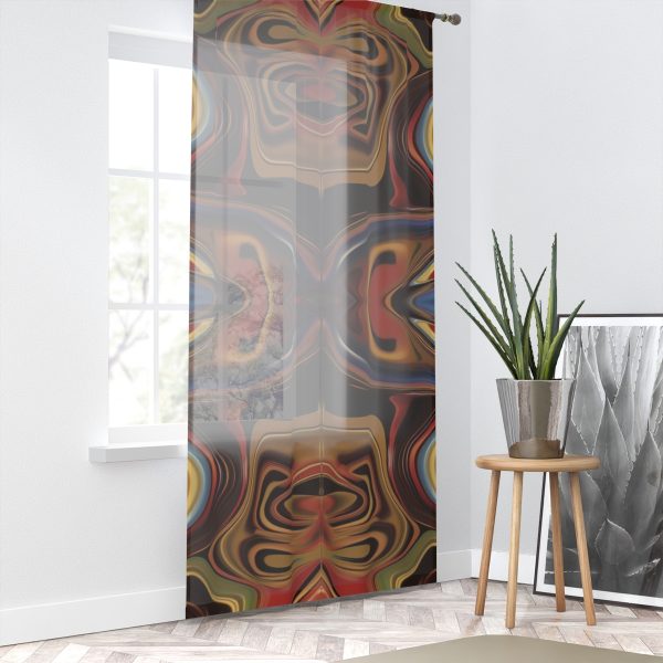 Lipnotic Kaleidoscope Background 01 - Single Panel Sheer Window Curtain (1 Piece) - Image 2