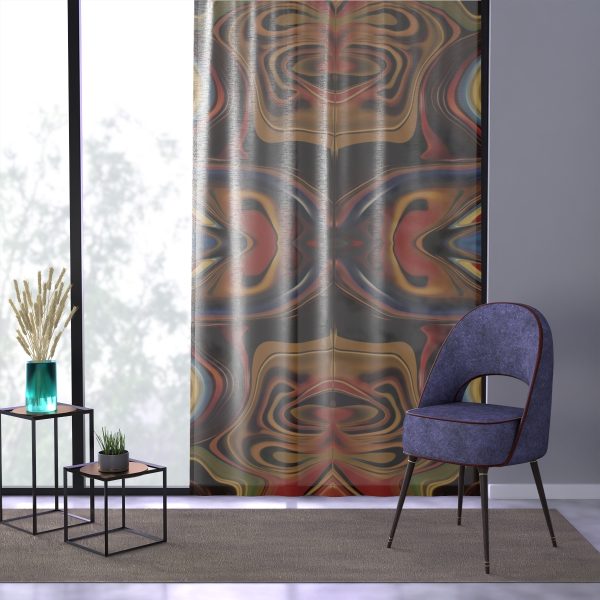 Lipnotic Kaleidoscope Background 01 - Single Panel Sheer Window Curtain (1 Piece) - Image 3