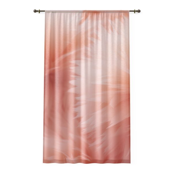 Lovely Fuzzy Buds in Peach 03 - Left Side Sheer Window Curtain (1 Piece)