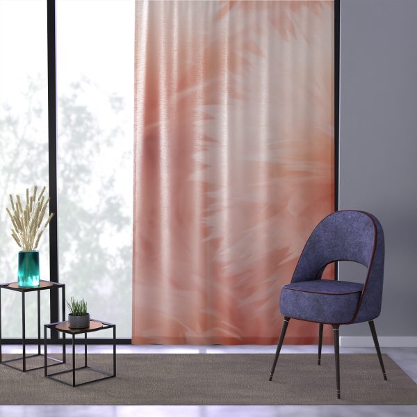 Lovely Fuzzy Buds in Peach 03 - Left Side Sheer Window Curtain (1 Piece) - Image 3