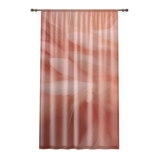 Lovely Fuzzy Feathers in Peach 01 - Left Side Sheer Window Curtain (1 Piece)