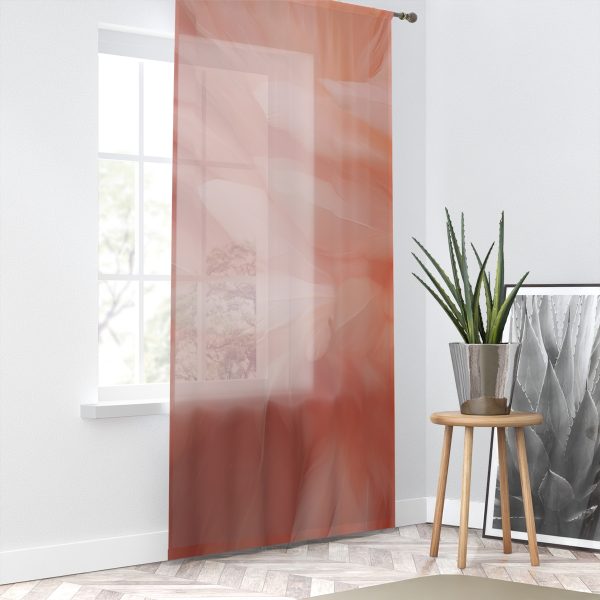 Lovely Fuzzy Feathers in Peach 01 - Left Side Sheer Window Curtain (1 Piece) - Image 2