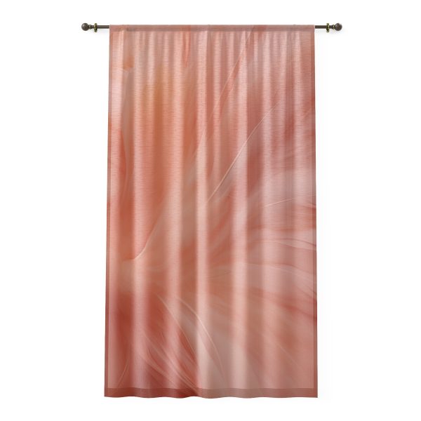 Lovely Fuzzy Feathers in Peach 01 - Right Side Sheer Window Curtain (1 Piece)