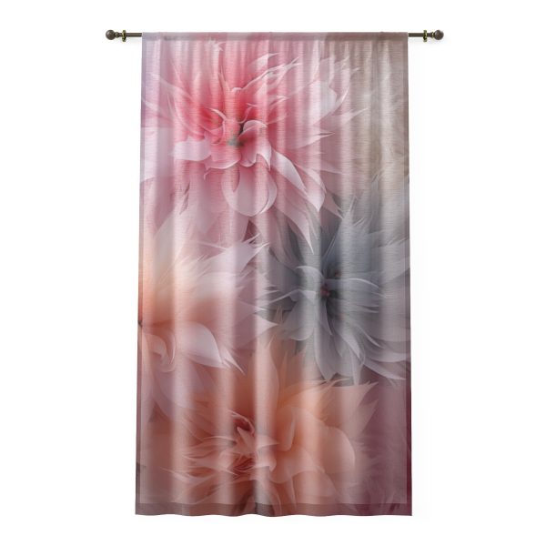 Pastel Palette Fantasy Feather Puffs - Right Side Sheer Window Curtain (1 Piece)