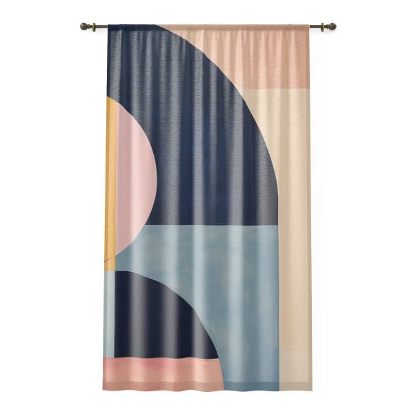 Soft Geometric Windows - Right Side Sheer Window Curtain (1 Piece)