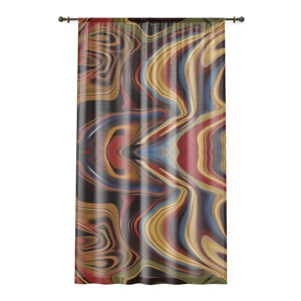 Lipnotic Kaleidoscope Background 01 - Right Side Sheer Window Curtain (1 Piece)