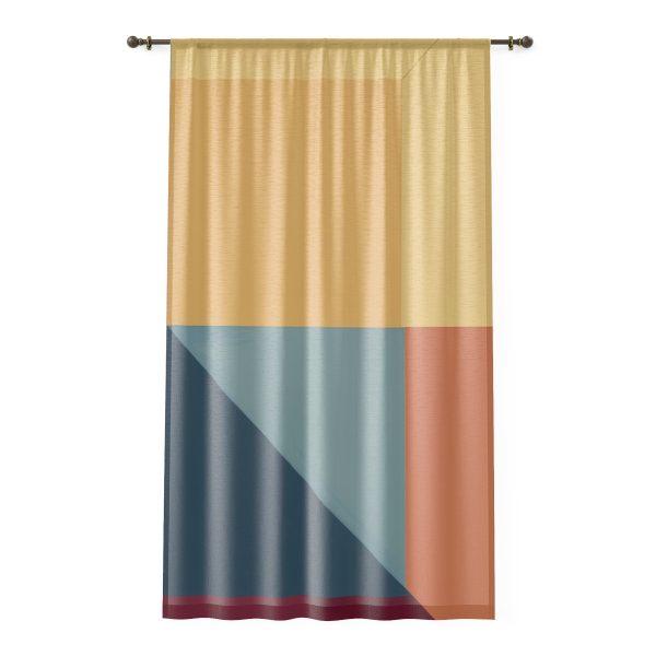 Soft Geometric Pyramid 01 - Right Side Sheer Window Curtain (1 Piece)