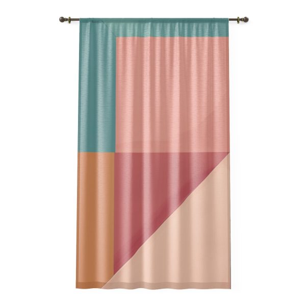 Soft Geometric Pyramid 01 - Left Side Sheer Window Curtain (1 Piece)