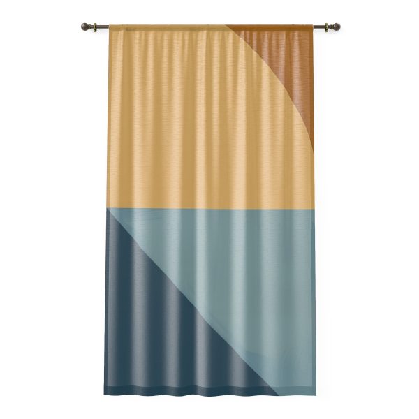 Soft Geometric Pyramid 02 - Right Side Sheer Window Curtain (1 Piece)