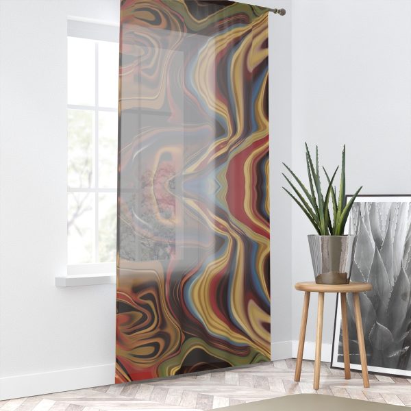 Lipnotic Kaleidoscope Background 01 - Right Side Sheer Window Curtain (1 Piece) - Image 2