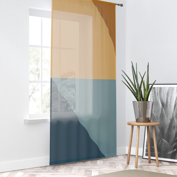 Soft Geometric Pyramid 02 - Right Side Sheer Window Curtain (1 Piece) - Image 2