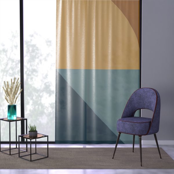 Soft Geometric Pyramid 02 - Right Side Sheer Window Curtain (1 Piece) - Image 3