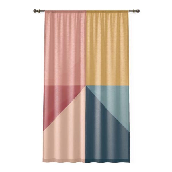 Soft Geometric Pyramid 02 - Single Panel Sheer Window Curtain (1 Piece)