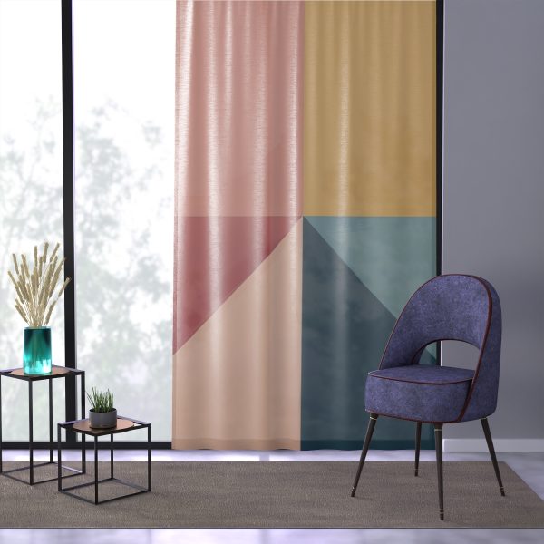 Soft Geometric Pyramid 02 - Single Panel Sheer Window Curtain (1 Piece) - Image 3