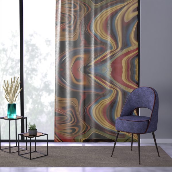 Lipnotic Kaleidoscope Background 01 - Right Side Sheer Window Curtain (1 Piece) - Image 3