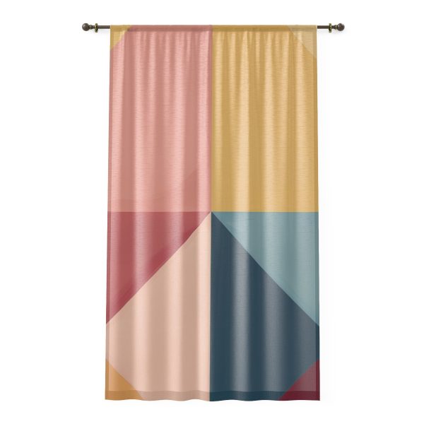 Soft Geometric Pyramid 03 - Single Panel Sheer Window Curtain (1 Piece)