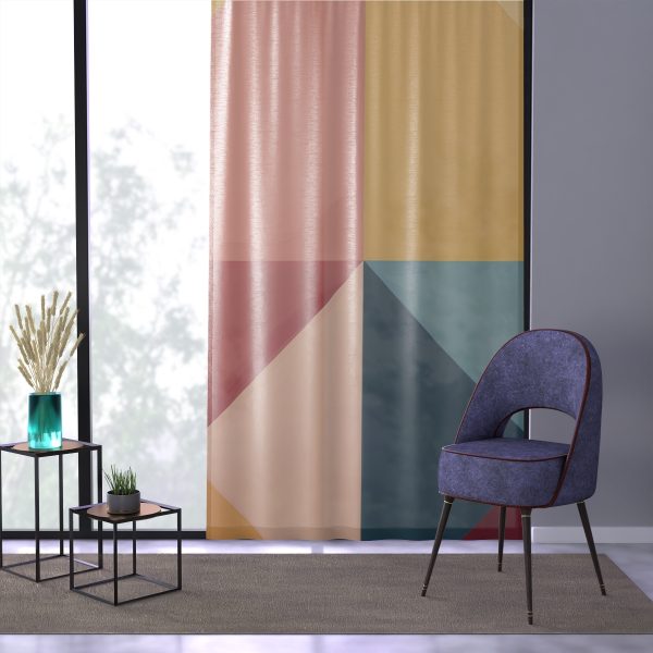 Soft Geometric Pyramid 03 - Single Panel Sheer Window Curtain (1 Piece) - Image 3