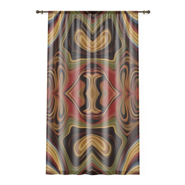 Lipnotic Kaleidoscope Background 02 - Single Panel Sheer Window Curtain (1 Piece)