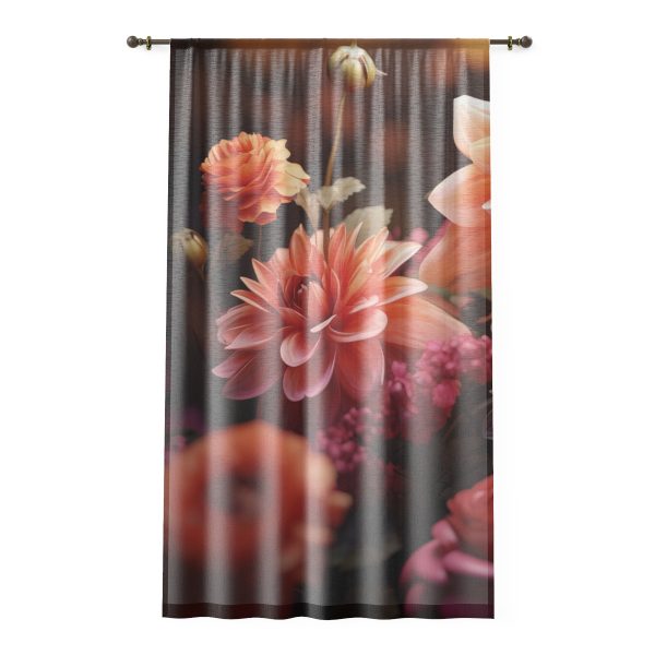 Bright Fantasy Floral 02 - Left Side Sheer Window Curtain (1 Piece)