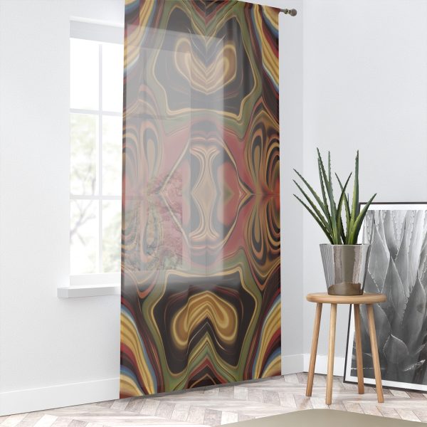 Lipnotic Kaleidoscope Background 02 - Single Panel Sheer Window Curtain (1 Piece) - Image 2