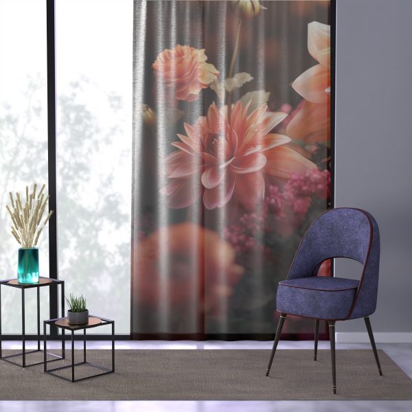 Bright Fantasy Floral 02 - Left Side Sheer Window Curtain (1 Piece) - Image 3