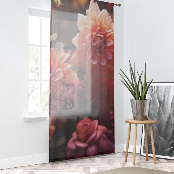 Bright Fantasy Floral 02 - Single Panel Sheer Window Curtain (1 Piece) - Image 2