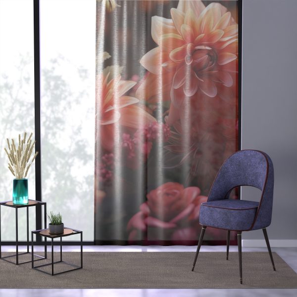 Bright Fantasy Floral 02 - Single Panel Sheer Window Curtain (1 Piece) - Image 3