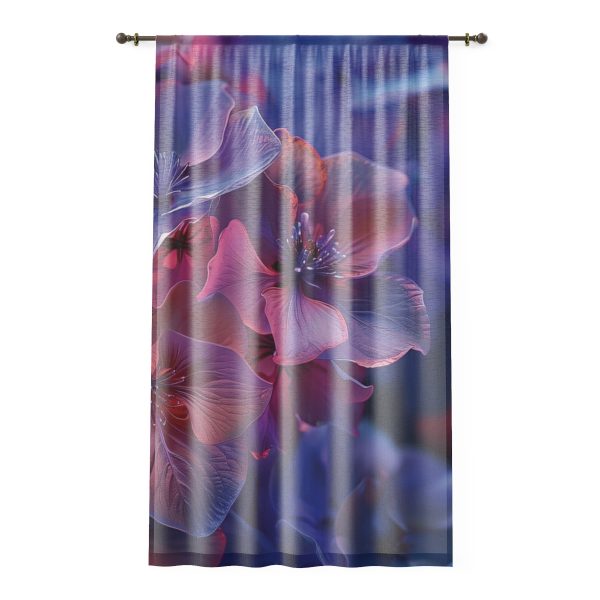 Bright Fantasy Floral 03 - Right Side Sheer Window Curtain (1 Piece)