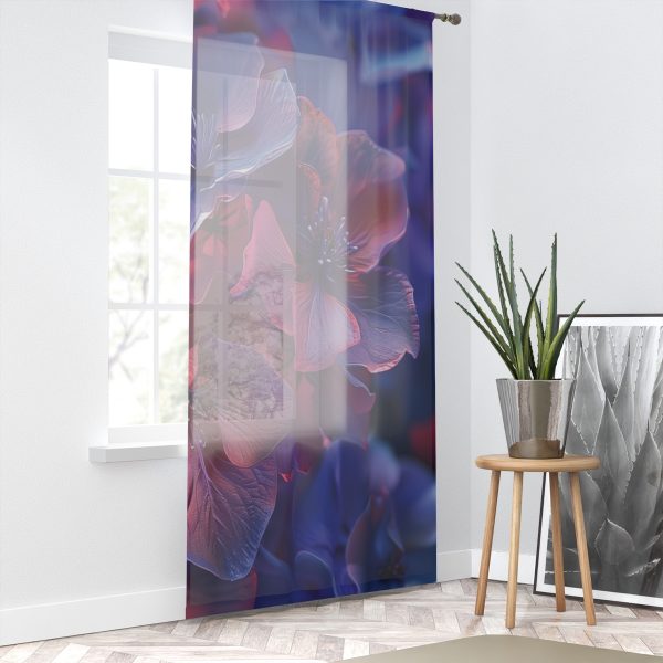 Bright Fantasy Floral 03 - Right Side Sheer Window Curtain (1 Piece) - Image 2