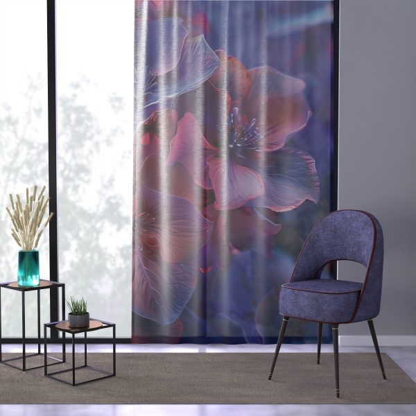 Bright Fantasy Floral 03 - Right Side Sheer Window Curtain (1 Piece) - Image 3