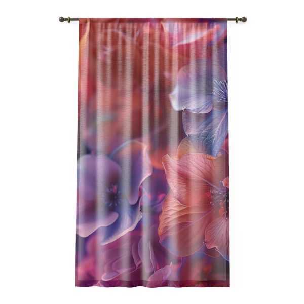 Bright Fantasy Floral 03 - Left Side Sheer Window Curtain (1 Piece)