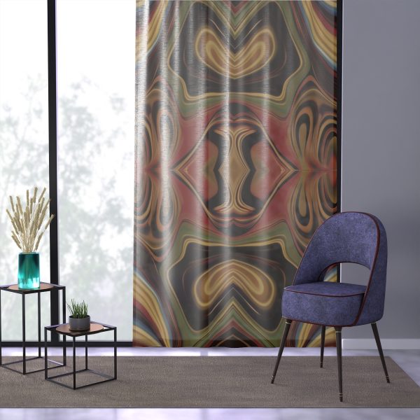 Lipnotic Kaleidoscope Background 02 - Single Panel Sheer Window Curtain (1 Piece) - Image 3