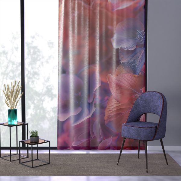 Bright Fantasy Floral 03 - Left Side Sheer Window Curtain (1 Piece) - Image 3