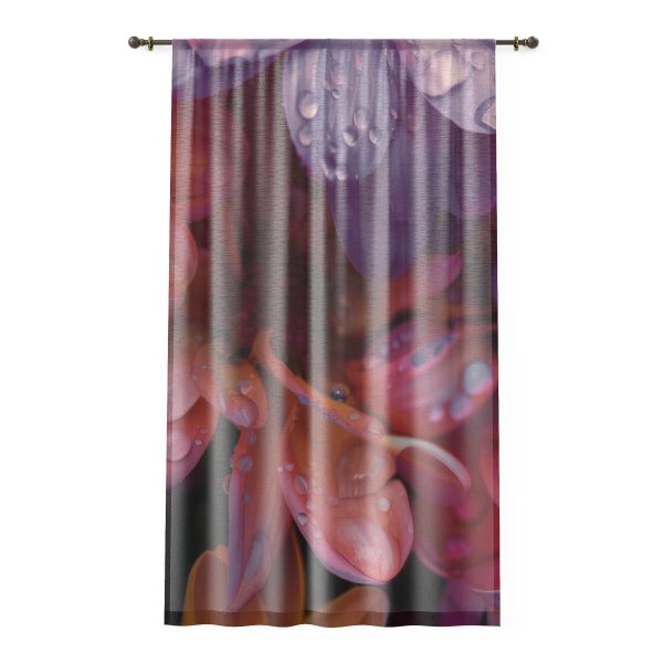 Bright Fantasy Floral 04 - Right Side Sheer Window Curtain (1 Piece)