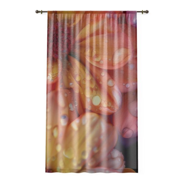 Bright Fantasy Floral 04 - Left Side Sheer Window Curtain (1 Piece)