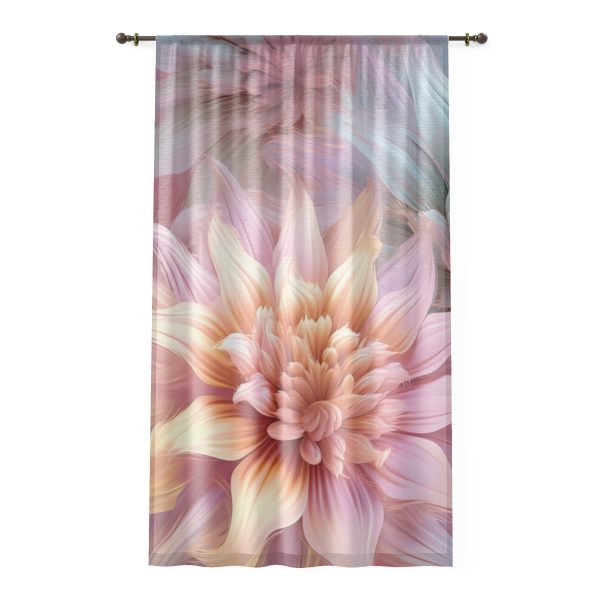 Pastel Fantasy Baroque Floral 03 - Left Side Sheer Window Curtain (1 Piece)