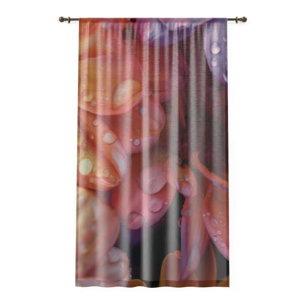 Bright Fantasy Floral 04 - Single Panel Sheer Window Curtain (1 Piece)