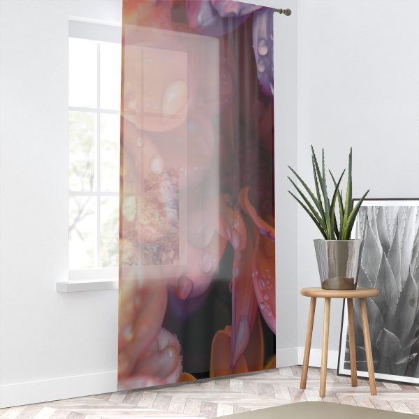 Bright Fantasy Floral 04 - Single Panel Sheer Window Curtain (1 Piece) - Image 2